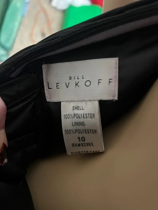 Bill Levkoff Strapless Black Evening Gown with Beaded Waist - Picture 2 of 5